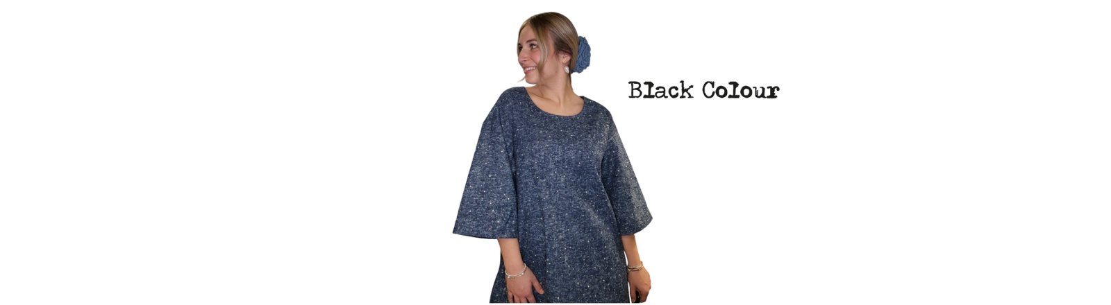 Denim Kjole fra Black Colour med glittersten