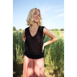 Black Colour - BCZELMA Strik top - sort 