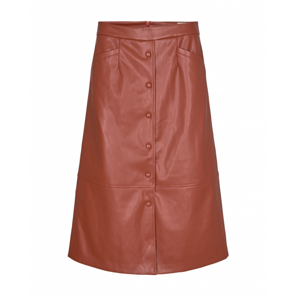 50%💥HARLEY Nederdel imiteret brun læder fra FREE/QUENT