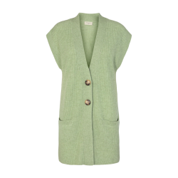 FREE/QUENT - LAMBY Waistcoat / Strikvest - lysgrn melange