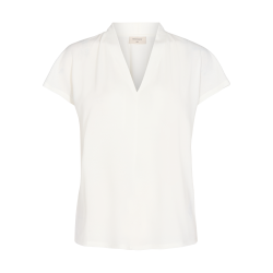 FREE/QUENT - YRSA kortrmet Bluse - off-white