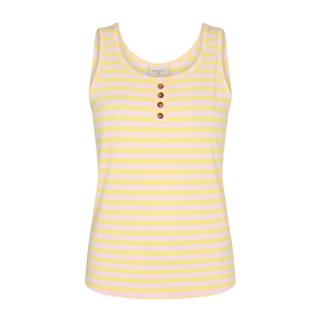 FREE/QUENT  - FQBASACIE TOP med striber - gul