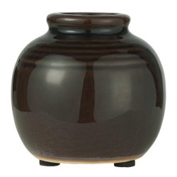 Ib Laursen - Vase mini med riller -  krakeleret glasur mrk