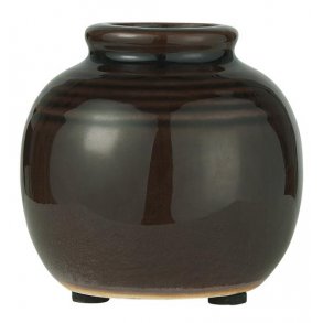 Ib Laursen - Vase mini med riller -  krakeleret glasur mrk