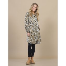 Prepair - Silje Kjole - army print i satinsilke 