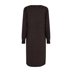 FREE/QUENT - FQSALYN Strik Kjole - sort med cappuccino lurex striber