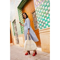 FREE/QUENT - FQHOLAN- Kjole - lysbl med striber