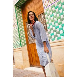 FREE/QUENT - FQHOLAN- Kjole - lysbl med striber