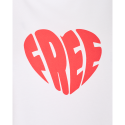 FREE/QUENT - FQFENJAL T-shirt "FREE" - hvid med rdt print