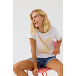 FREE/QUENT - FQFENJAL - T-shirt - hvid med print 