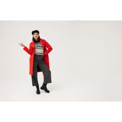 FREE/QUENT - FQCLAUDISSE Strik Pullover - sort og beige stribet