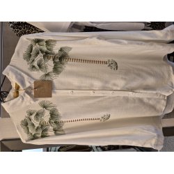 Boho-Love - Hr Skjorte - hvid med palmer