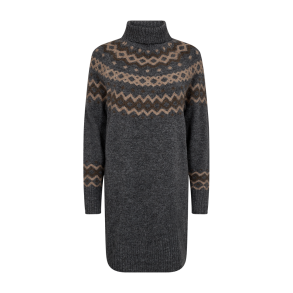 FREE/QUENT FQMERLA Strik Kjole gr og brun