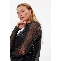 FREE/QUENT - FQHERLIG - Bluse med pailletter - sort