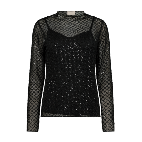 FREE/QUENT - FQHERLIG - Bluse med pailletter - sort