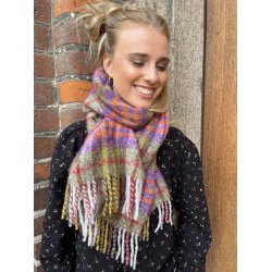 Black Colour - Halstrklde MADISON check boucle - lilla mix 