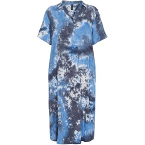 Prepair - Kjole Liza med skjortekrave -  blt batikprint