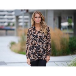 Prepair - Adele Bluse - transparent sort/brun mnstret