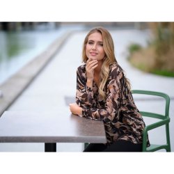 Prepair - Adele Bluse - transparent sort/brun mnstret