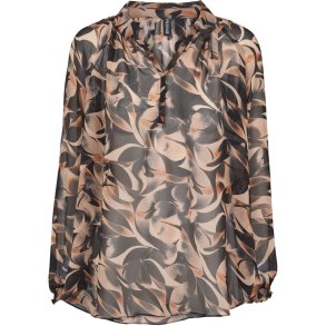 Prepair - Adele Bluse - transparent sort/brun mnstret