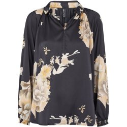 Prepair - Aura Bluse - sort med blomsterprint