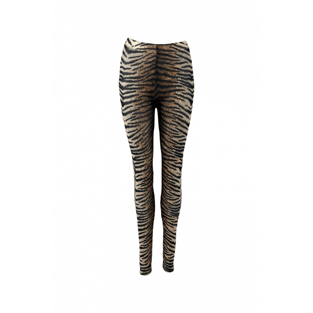 Black Colour - ANNIE mesh leggings - tiger print