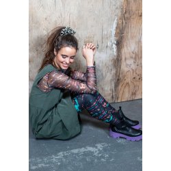 Black Colour - ROBYN - printed leggings