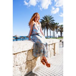 Black Colour - BCLUNA ELLA Strop-Kjole - Aqua Tropic Mix