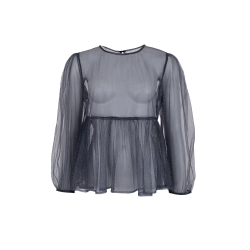 Black Colour - BCFAIRYTALE PEPLUM Top - gr med guld prikker