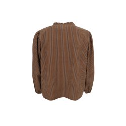 Black Colour - BCYOKO Bluse - brun/sort stribet med broderi