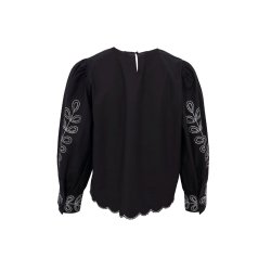 Black Colour - BCDAISY Bluse - sort med slv broderi