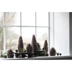 Ib Laursen - Koglelys m/glitter - brun