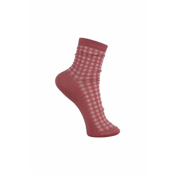 SANDY check strmpe rose fra Black Colour (4213RO)