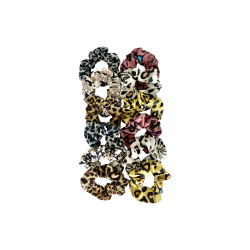 Black Colour - LEO scrunchie - hvid, beige, brun, gul, rosa, bl