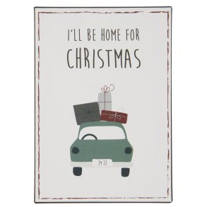 Metalskilt Ill be home for Christmas (70031-00)