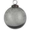 Ib Laursen - Julekugle pebbled glass - smoke/gr i 2 strrelser