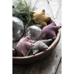 Ib Laursen - Julekugle pebbled glass - smoke/gr i 2 strrelser