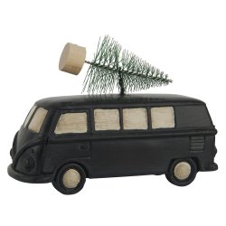 Ib Laursen - Bil med juletr p tag - i sort og gr