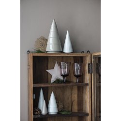 Ib Laursen - Juletr stende m/brede riller - i hvid keramik