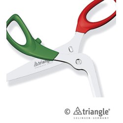 Triangle - Pizzasaks - med rdt og grnt greb fra Giesser