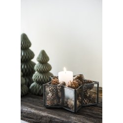 Ib Laursen - Stage til fyrfadslys - stjerneformet glas og metal