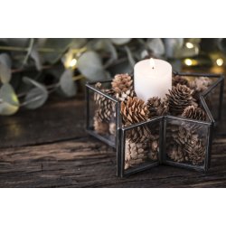 Ib Laursen - Stage til fyrfadslys - stjerneformet glas og metal