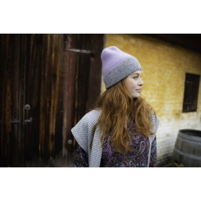 Black Colour - Strikhue GINGER -  i 2 farver kombi - bl og lavndel