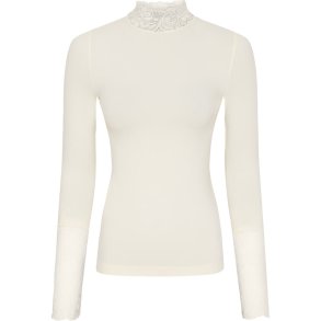Tim&Simonsen - All-lacetop m/blonde p hals og rmer  - sort og beige