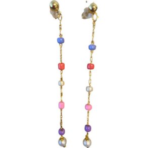 Tim&Simonsen - Atiana reringe lange - Multifarvet glas- og ferskvandsperler