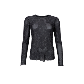 Black Colour - BCALEXIS Mesh Bluse - Sort med similisten