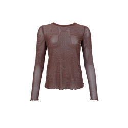 Black Colour - BCALEXIS Mesh Bluse - Brun med similisten