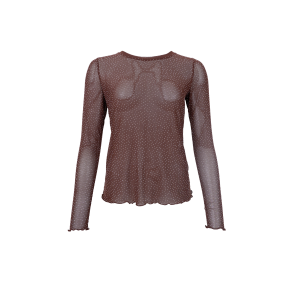Black Colour - BCALEXIS Mesh Bluse - Brun med similisten