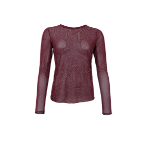 Black Colour - BCALEXIS Mesh Bluse - Bordeaux med similisten