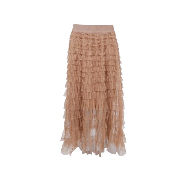 Black Colour - BCANGELINA Mesh Nederdel i lag - latte